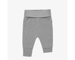 Plain mottled gray evolutive pants in stretch jersey, baby