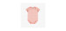 Peach, pink and cream striped rib-knit bodysuit with short sleeves, baby