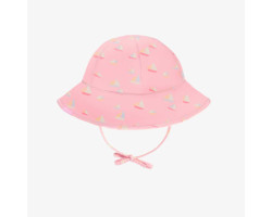 Light pink bucket hat with sailboat print, baby