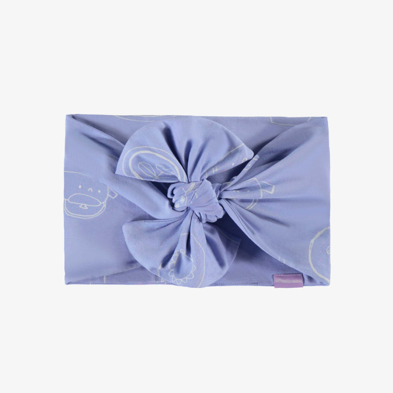 Lavender blue patterned headband in stretch cotton, child
