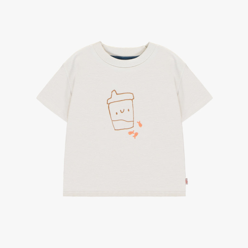 Ivory short sleeved t-shirt in cotton, baby