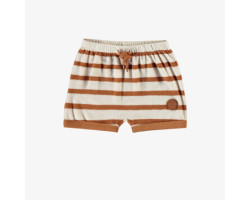 Caramel and cream striped short in terry, baby