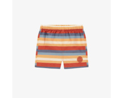 Orange swimming shorts with multicolored stripes, baby