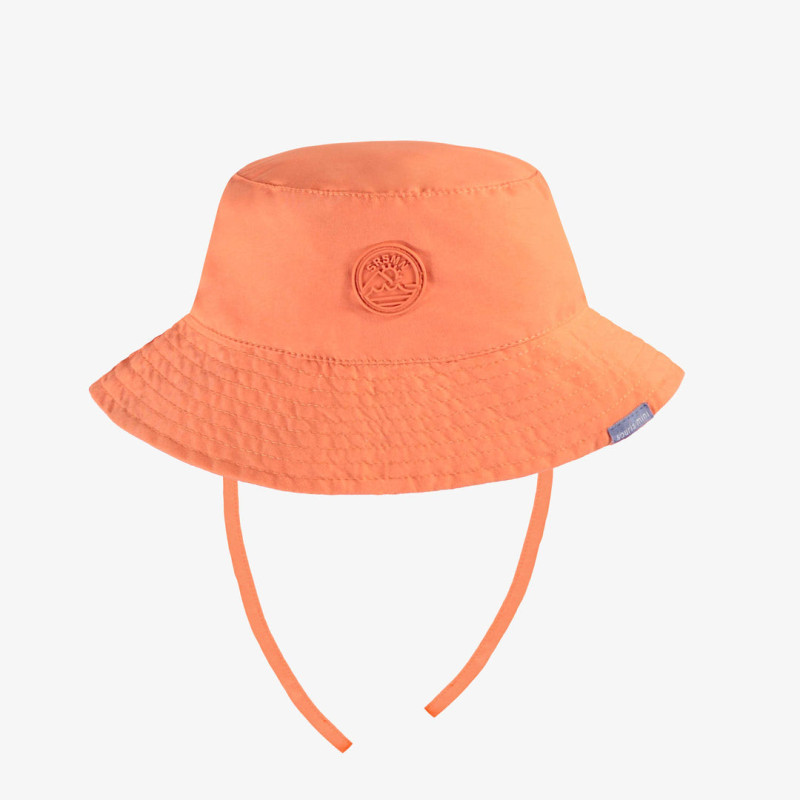 Reversible orange and striped sun hat, baby