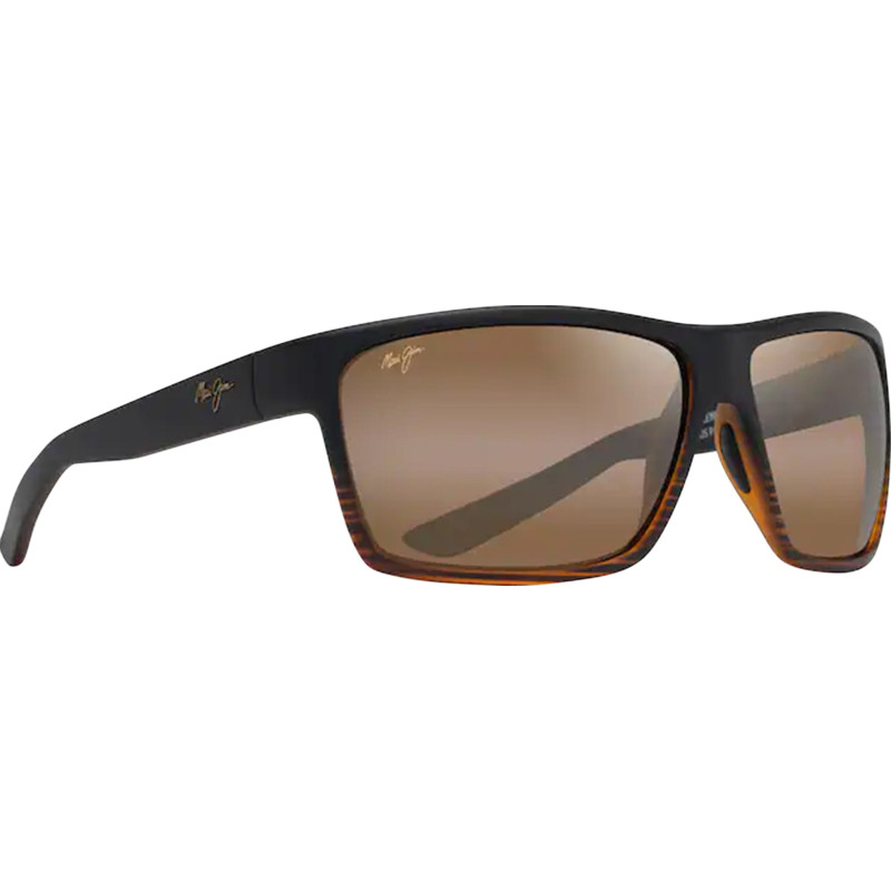 Alenuihaha Wrap Sunglasses - Dark Brown Stripe - HCL Bronze Polarized Lenses