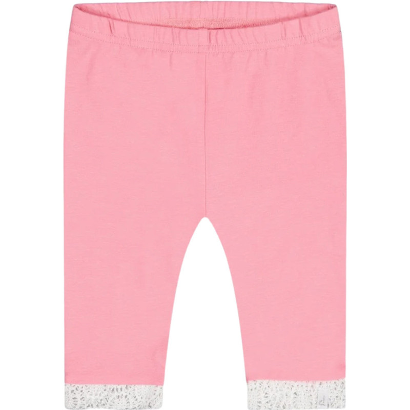 Short organic cotton leggings with crochet trim - Little Girl