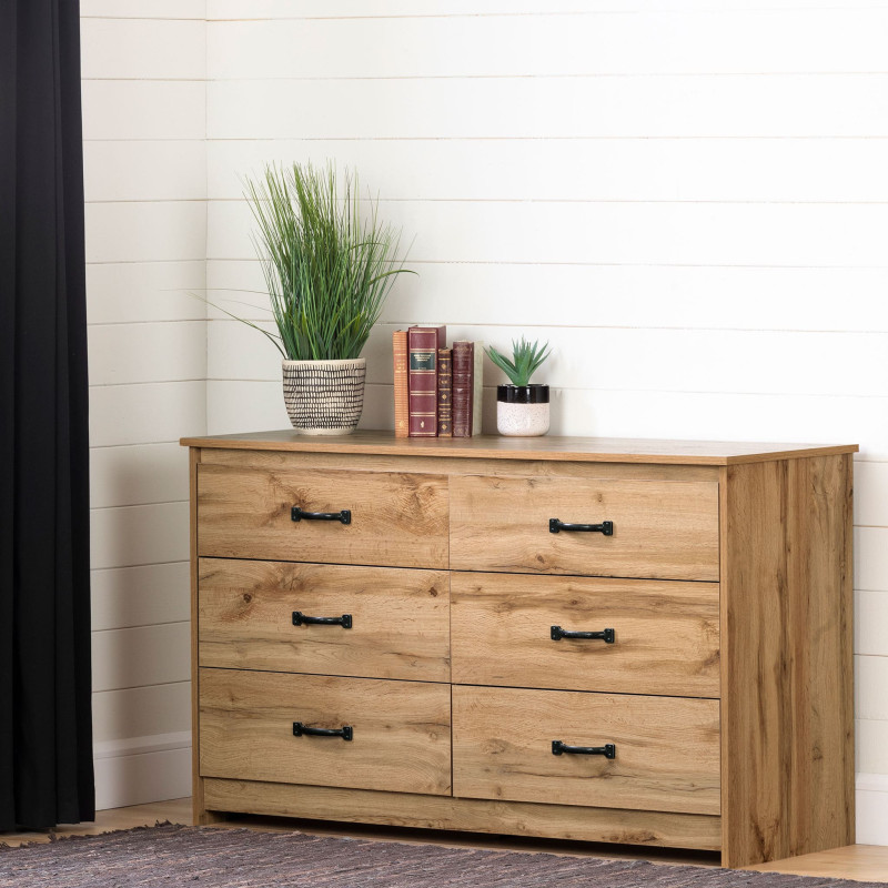 Double Desk 6 Drawers - Tassio Nordic Oak