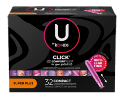 U BY KOTEX Click tampons compacts, super plus, 32 unités