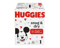 HUGGIES Snug & Dry couches pour bébés, taille 1, 108 unités