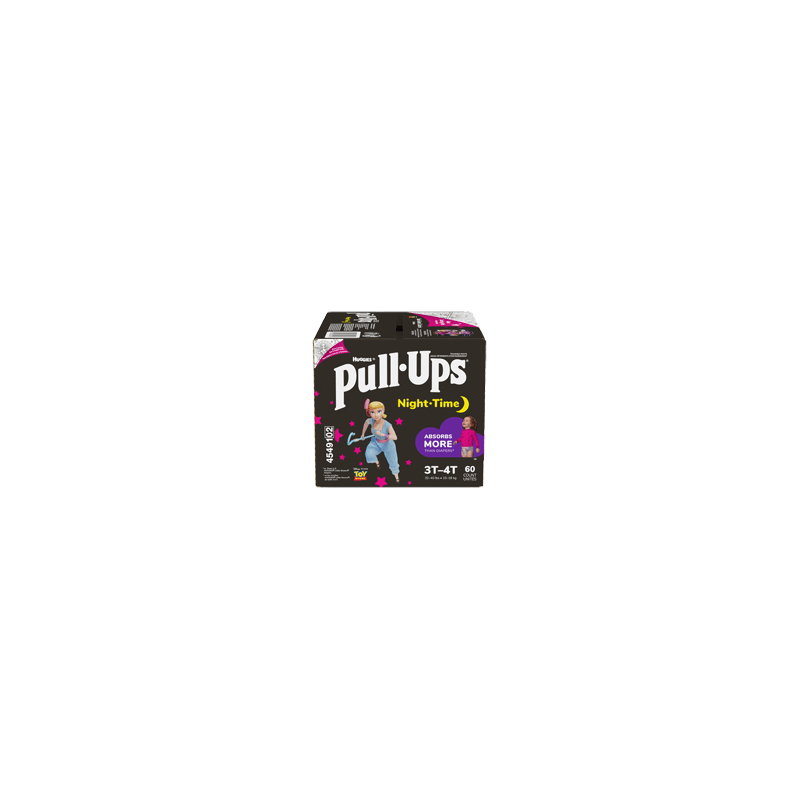 PULL-UPS Night-Time sous-vêtements d'entraînement pour filles, 3T-4T, 60 unités