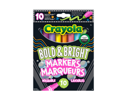 CRAYOLA Éclat et brillance marqueurs lavables, 10 unités