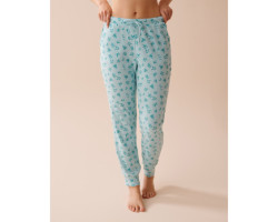Pantalon de pyjama jogger côtelé bordures frisons