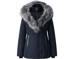 ADALI Down Coat with Mackage Signature Collar in Silver Fox Fur - Women's