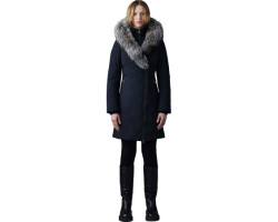 Trish down coat with signature silver fox fur collar - Women's