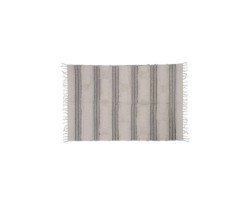 Tapis de couloir touffeté beige à franges