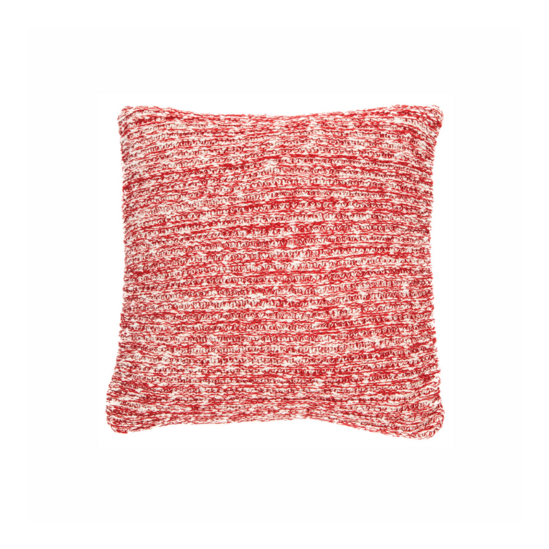 Coussin en tricot Claudette rouge