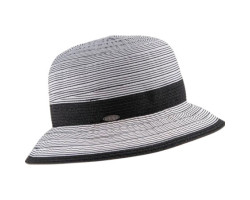 Clairine ribbon cloche hat with straw band - Women