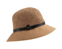 Canadian Hat Chapeau cloche au crochet avec bande en cuir grand Carlie - Femme