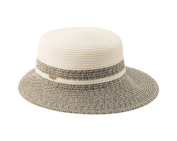 Caylee large two-tone cap with straw detail - Women's