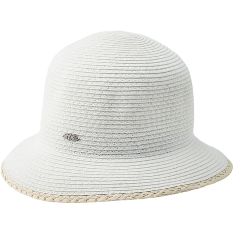 Clailie short cloche hat with raffia detail - Women's