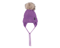 Buki Tuque Tricot Pompon Mauve 2-6ans