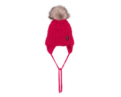 Buki Tuque Tricot Pompon Rose 2-6ans