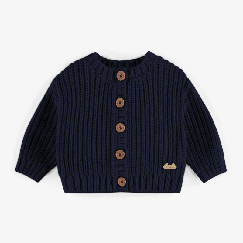 Navy knitted vest with a cashmere imitation, newborn