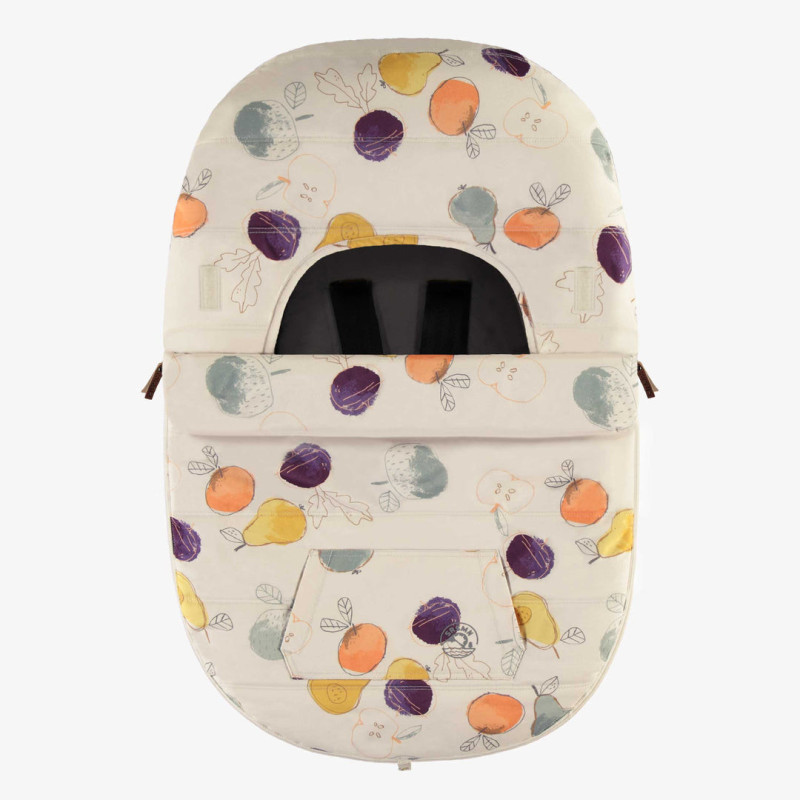 Cream car seat cover with a fruit print in nylon, newborn