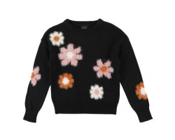 Look Pull Tricot Mélodie Fleurs7-14ans