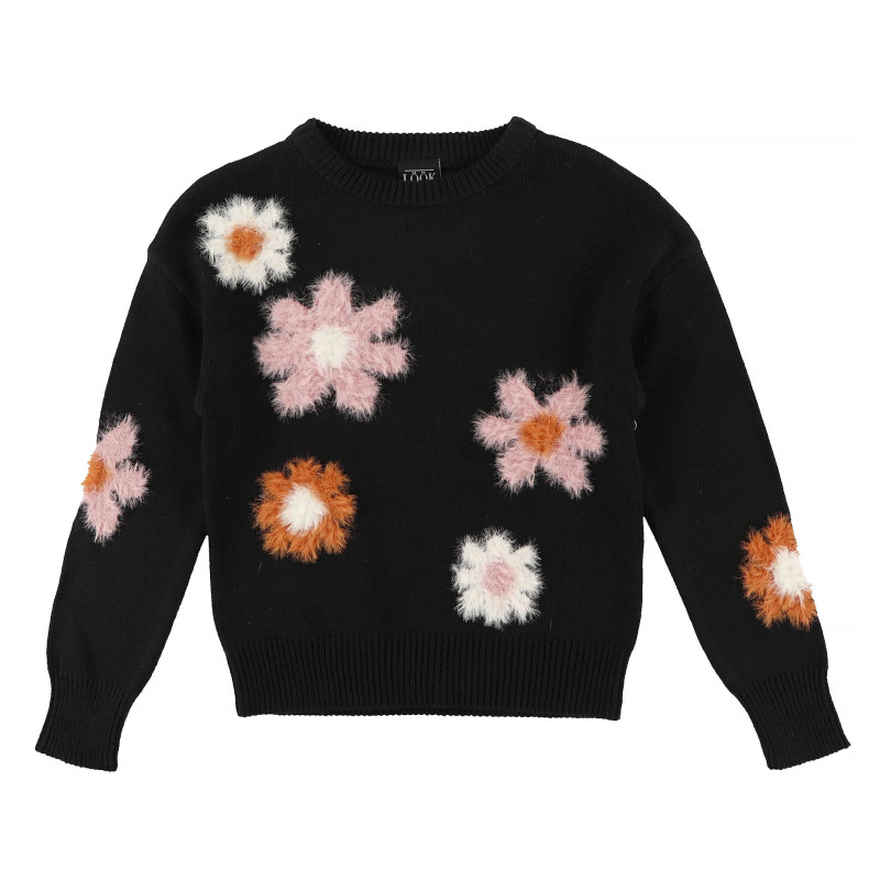 Look Pull Tricot Mélodie Fleurs7-14ans