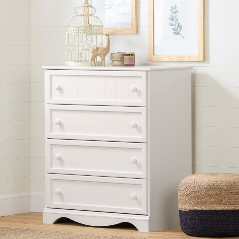 Savannah 4 Drawer Chest - Solid White