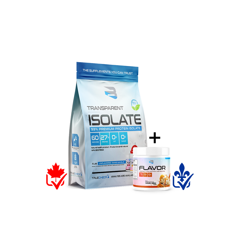 Believe Transparent Isolate 4lb + Flavour Pack 120g