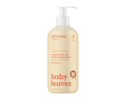 ATTITUDE Baby Leaves 2 en 1 shampoing et gel nettoyant, nectar de poire, 473 ml
