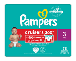 PAMPERS Cruisers 360 couches, taille 3, 78 unités