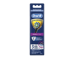 ORAL-B CrossAction brossettes de rechange pour brosse à dents électrique, noire, 3 unités