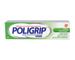 POLIGRIP Crème adhésive pour dentiers, ultra fraîcheur, 40 g