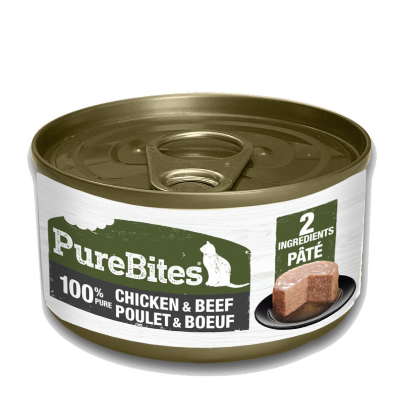 PureBites Pâté au poulet et boeuf pour chats, 71 g