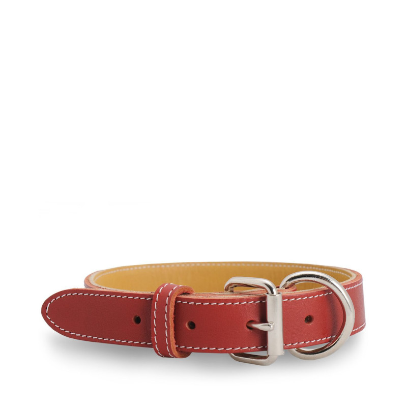 Red stitched leather collar