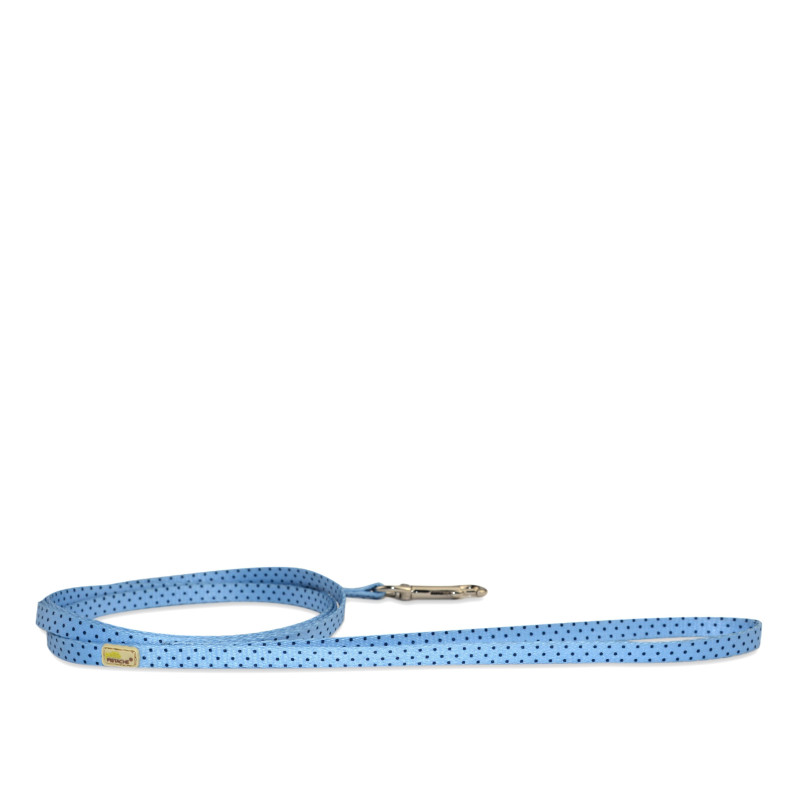 Leash for small dogs, blue polka dots