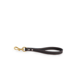 Ultra-short black leather leash