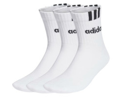 3-Stripes Linear 3-Pair Cushioned Mid-Calf Socks - Unisex