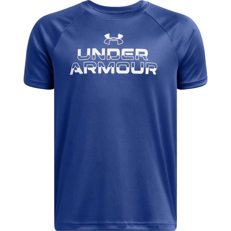 UA Tech Split Wordmark Short Sleeve T-Shirt - Boys'