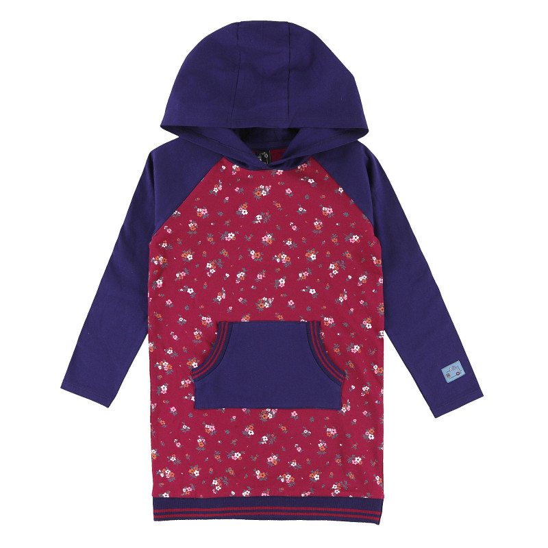 Wind Floral Hooded Dress, 3-8 years