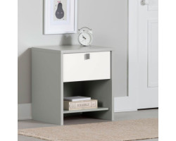 Cookie 1 Drawer Nightstand - Light Gray and Solid White