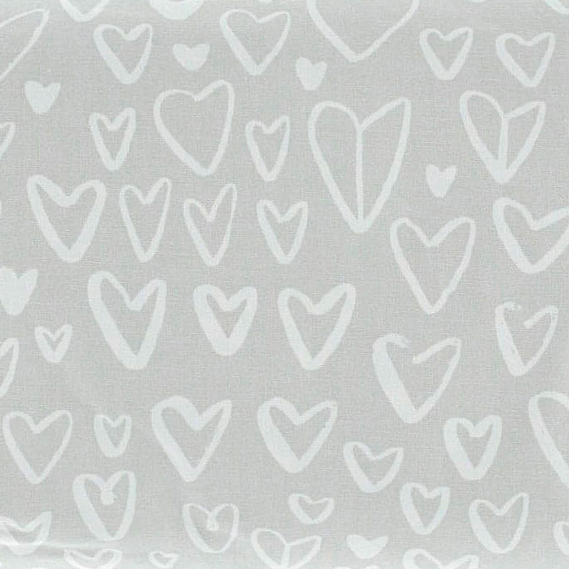 Cover for Nursing Pillow - Gray Hearts