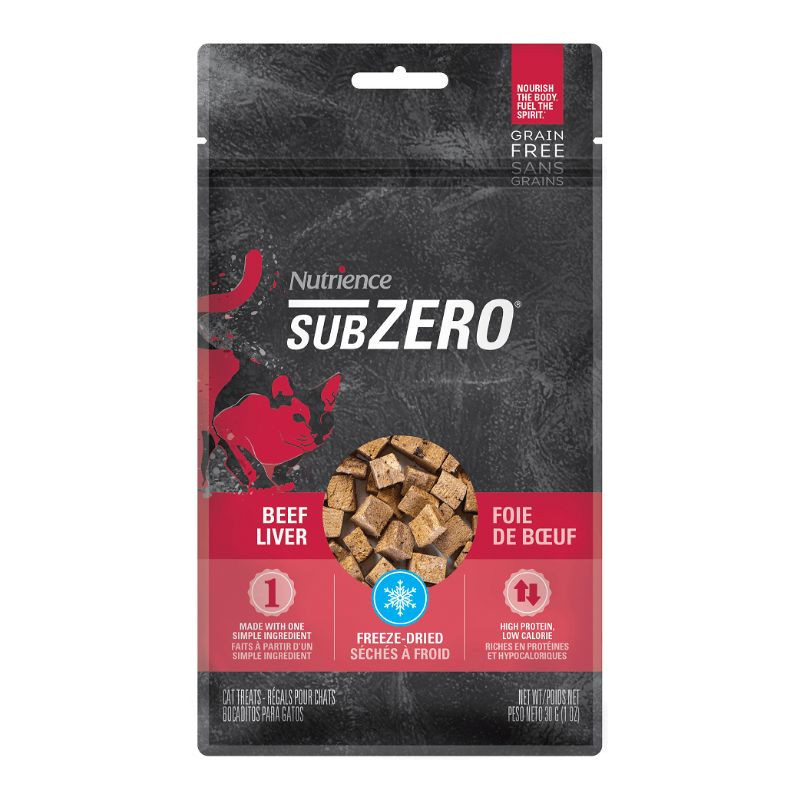 Régals séchés à froid pour chats, Foie de Boeuf, 30 g – Nutrience Subzero