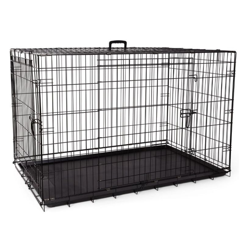 Cage Deluxe pour Chiens, 2 Portes avec Séparateur et Plateau (48″) – Bud’z