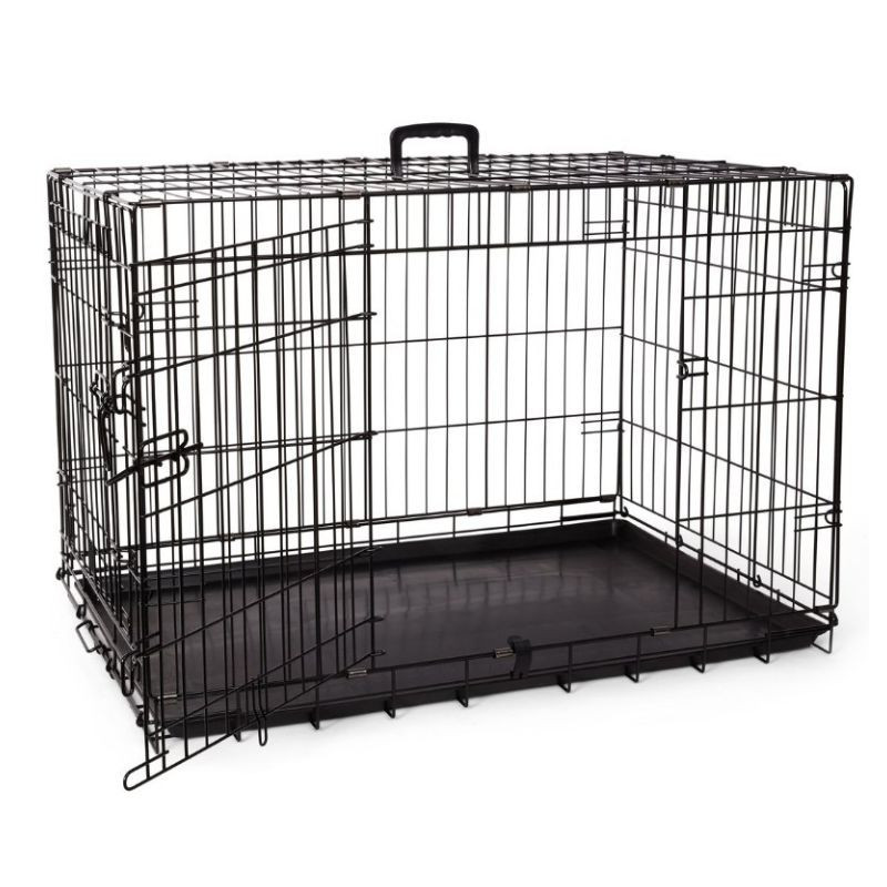 Cage Deluxe pour Chiens, 2 Portes avec Séparateur et Plateau (36″) – Bud’z