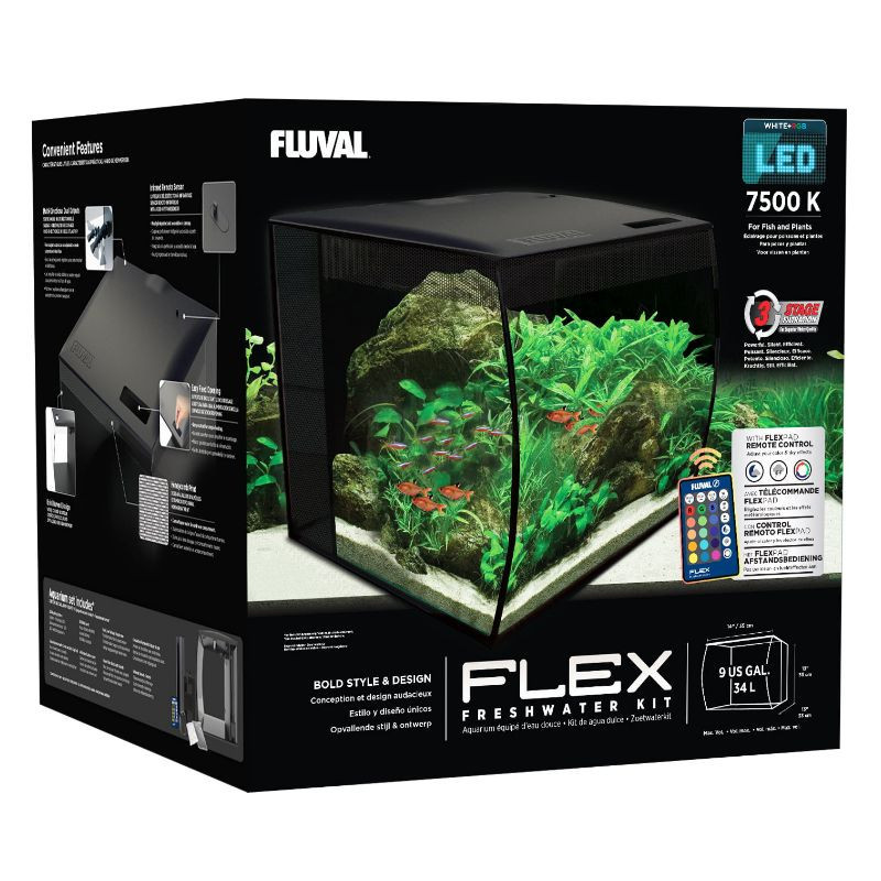 Aquarium équipé Flex Fluval, 34 L (9 gal US) – Noir