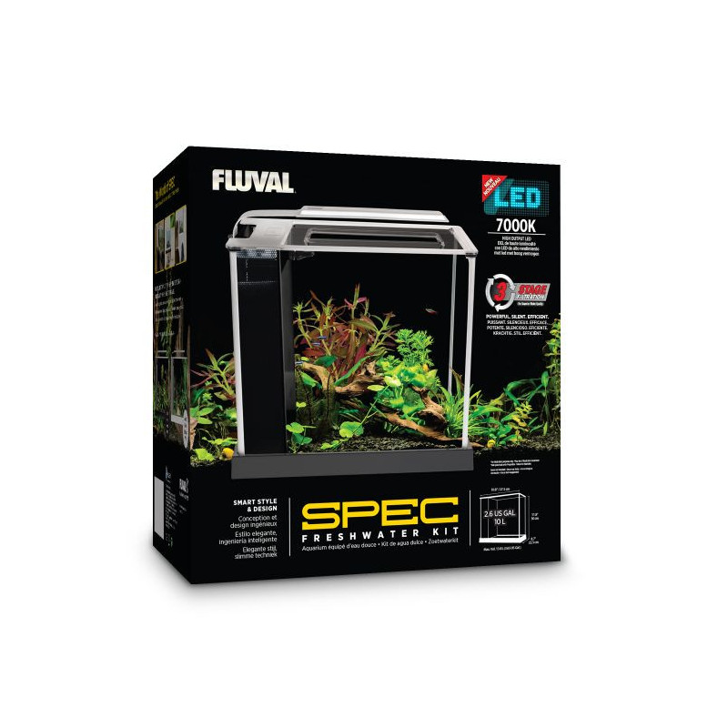 Aquarium Spec 10 Fluval en verre, noir, 10 L